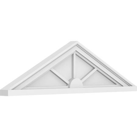 Ekena Millwork Peaked Cap 3 Spoke Architectural Grade PVC Pediment, 34"W x 9-1/2"H x 2"P (Pitch 6/12) PEDPS034X095PKC03